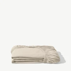 Drap-housse en percale de coton - Beige Dune