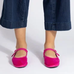 Drogheria Crivellini - Ballerines Jane Velvelt à attache - Fushia