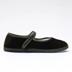 Drogheria Crivellini - Ballerines Jane Velvelt à attache - Olive