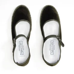 Drogheria Crivellini - Ballerines Jane Velvelt à attache - Olive