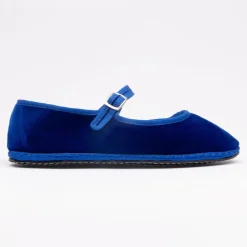 Drogheria Crivellini - Ballerines Jane Velvelt à attache - Bleu