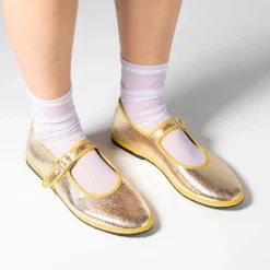 Drogheria Crivellini - Ballerines Jane à attache - Doré