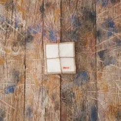 Ensemble de 6 dessous de verre en lin lavé - Blanc Gres
