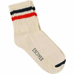 Escuyer - Chaussettes Ankle - Ecru/Bleu