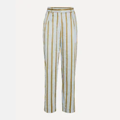 Forte_Forte - Pantalon Rayé - Bleu Ciel
