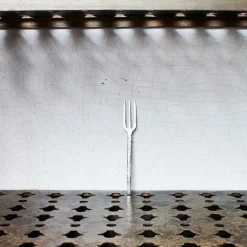 Fourchette en métal martelé - Stonewash - La Nouvelle Table