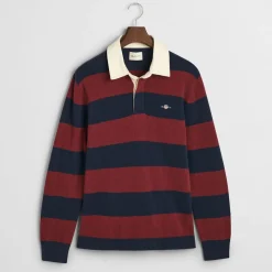GANT - Polo Extrafine Rayé Rugger - Marine