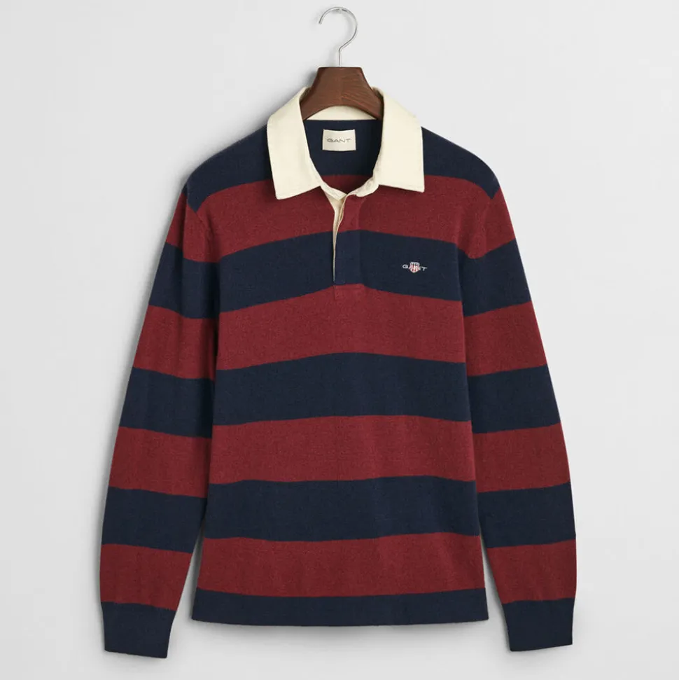 GANT - Polo Extrafine Rayé Rugger - Marine