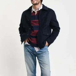GANT - Polo Extrafine Rayé Rugger - Marine