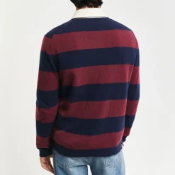 GANT - Polo Extrafine Rayé Rugger - Marine