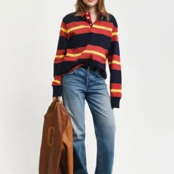 GANT - Polo Rugger Rayé - Rouge