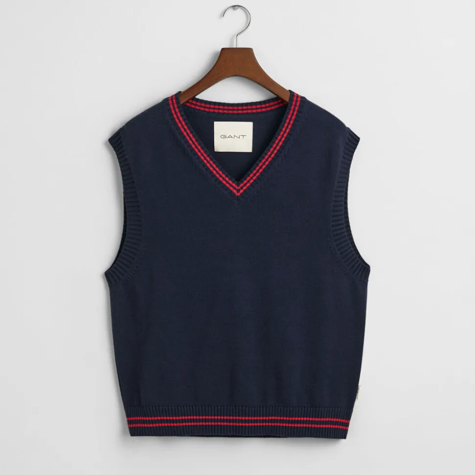 GANT - Pull Col V - Evening Blue