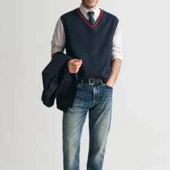 GANT - Pull Col V - Evening Blue