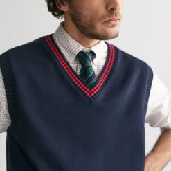 GANT - Pull Col V - Evening Blue