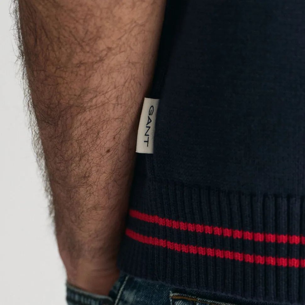 GANT - Pull Col V - Evening Blue