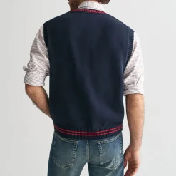 GANT - Pull Col V - Evening Blue