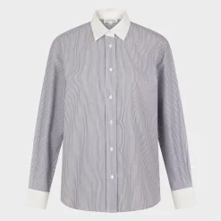 Gerard Darel - Chemise à rayures et col blanc - Anthracite