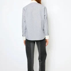 Gerard Darel - Chemise à rayures et col blanc - Anthracite