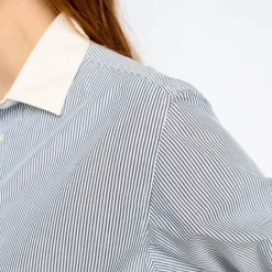 Gerard Darel - Chemise à rayures et col blanc - Anthracite