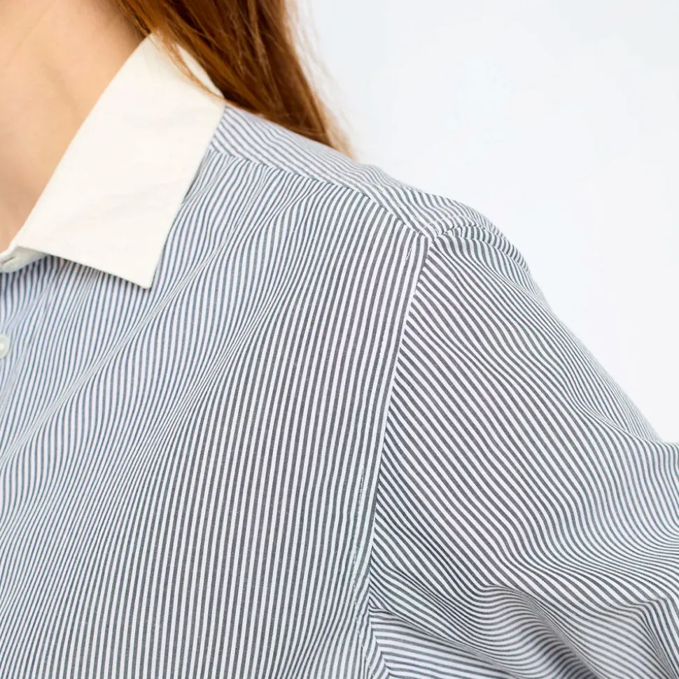 Gerard Darel - Chemise à rayures et col blanc - Anthracite