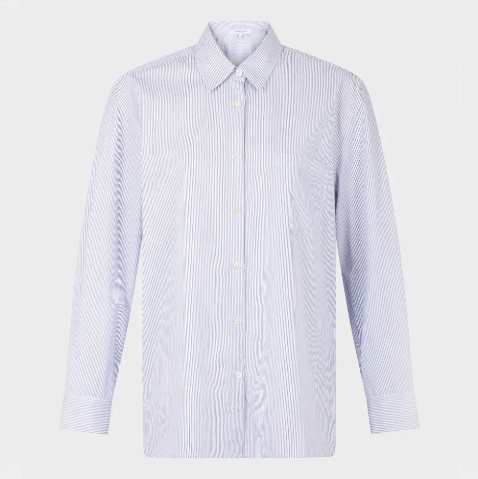 Gerard Darel - Chemise en popeline à rayures - Bleu Ocean
