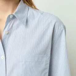 Gerard Darel - Chemise en popeline à rayures - Bleu Ocean