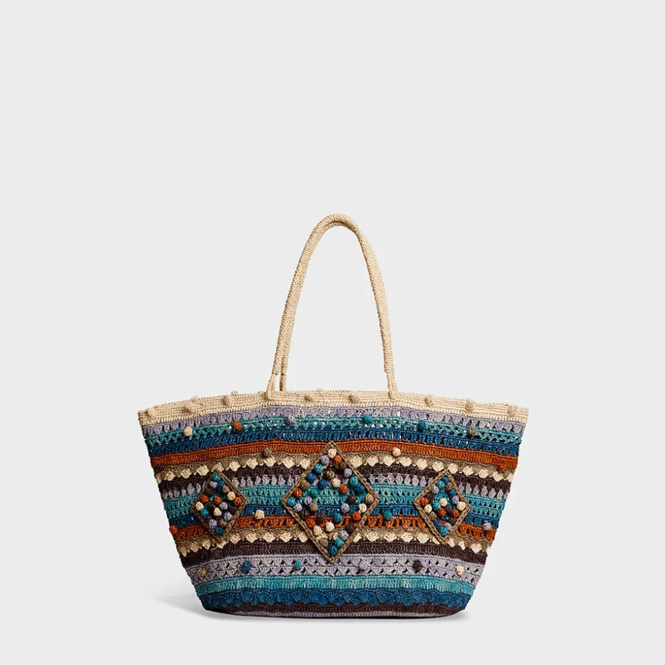 Gerard Darel - Panier en raphia - Bleu