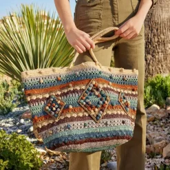 Gerard Darel - Panier en raphia - Bleu