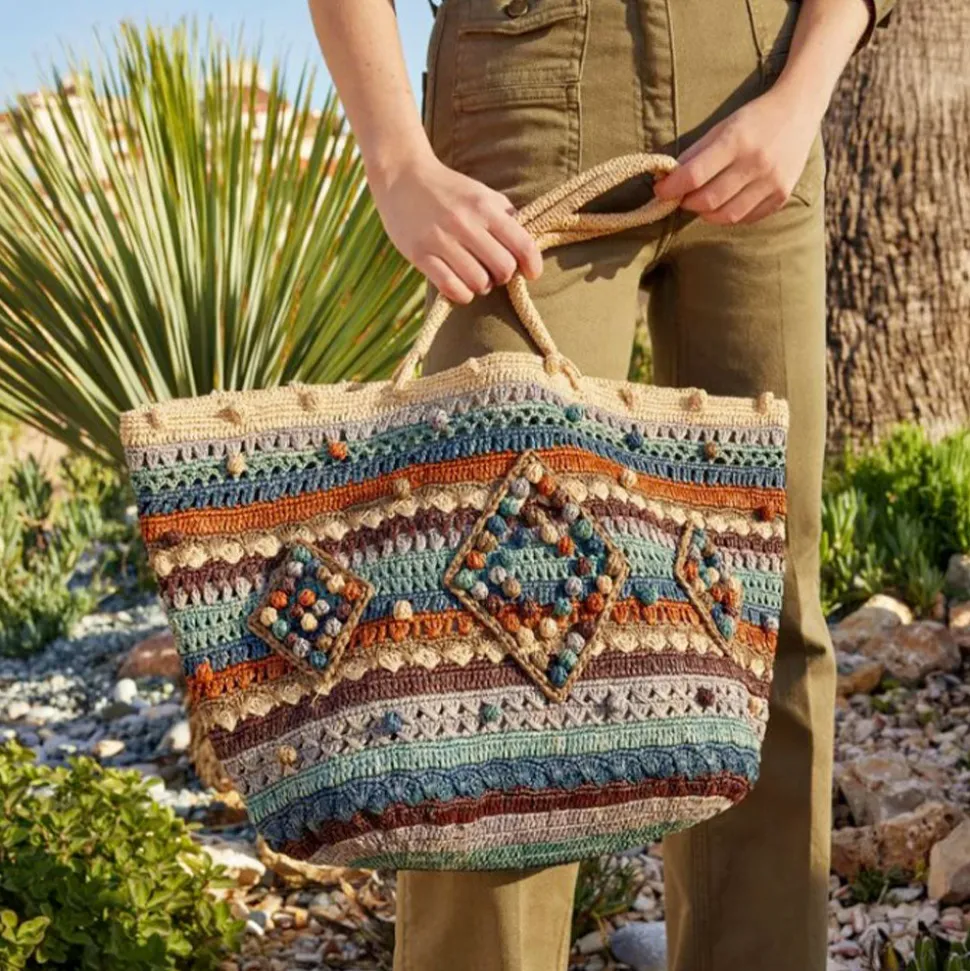 Gerard Darel - Panier en raphia - Bleu