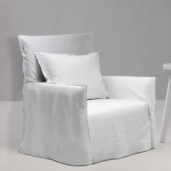 Gervasoni - Fauteuil Ghost n°05 - Lin Blanc