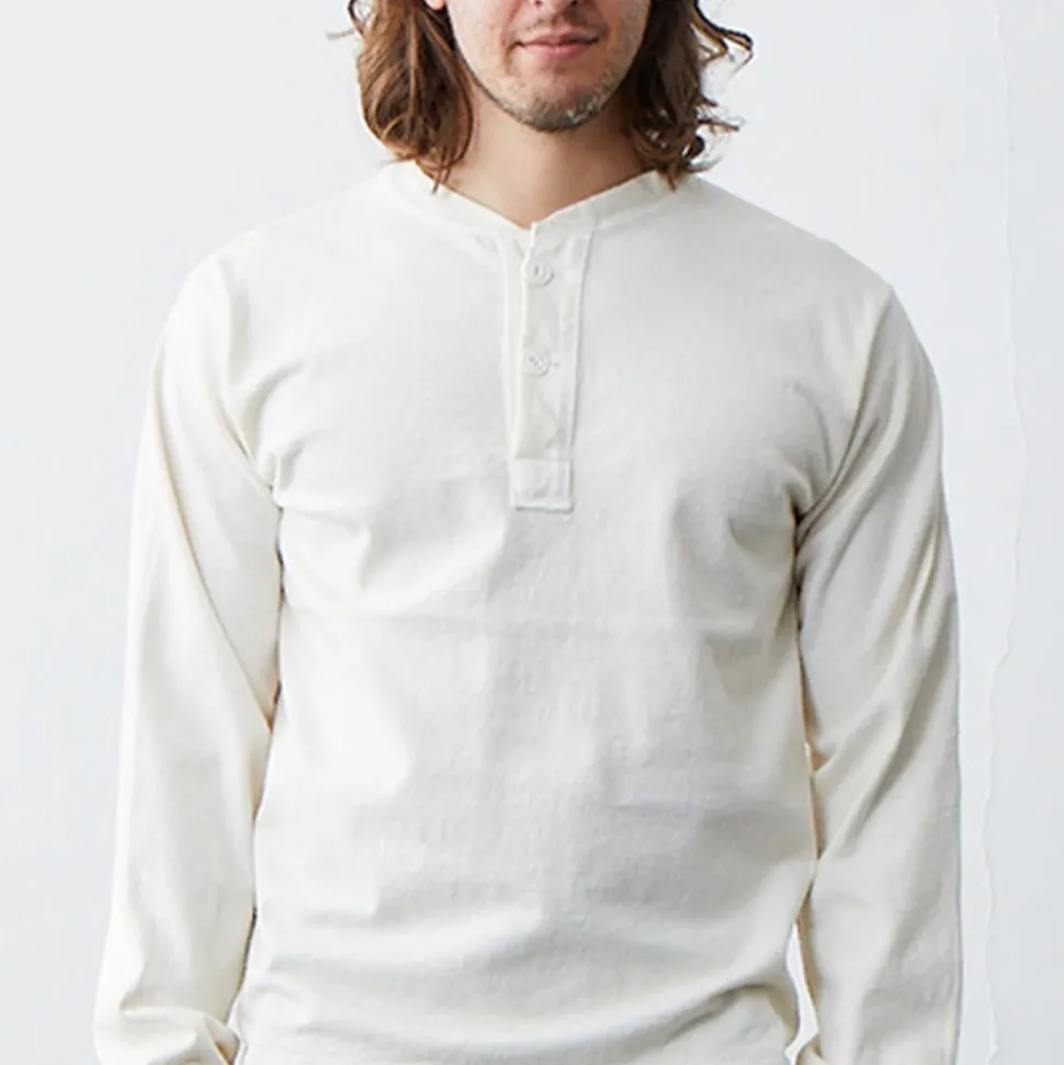 Good On - T-Shirt Heavy Henley - Blanc