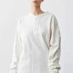 Good On - T-Shirt Heavy Henley - Blanc