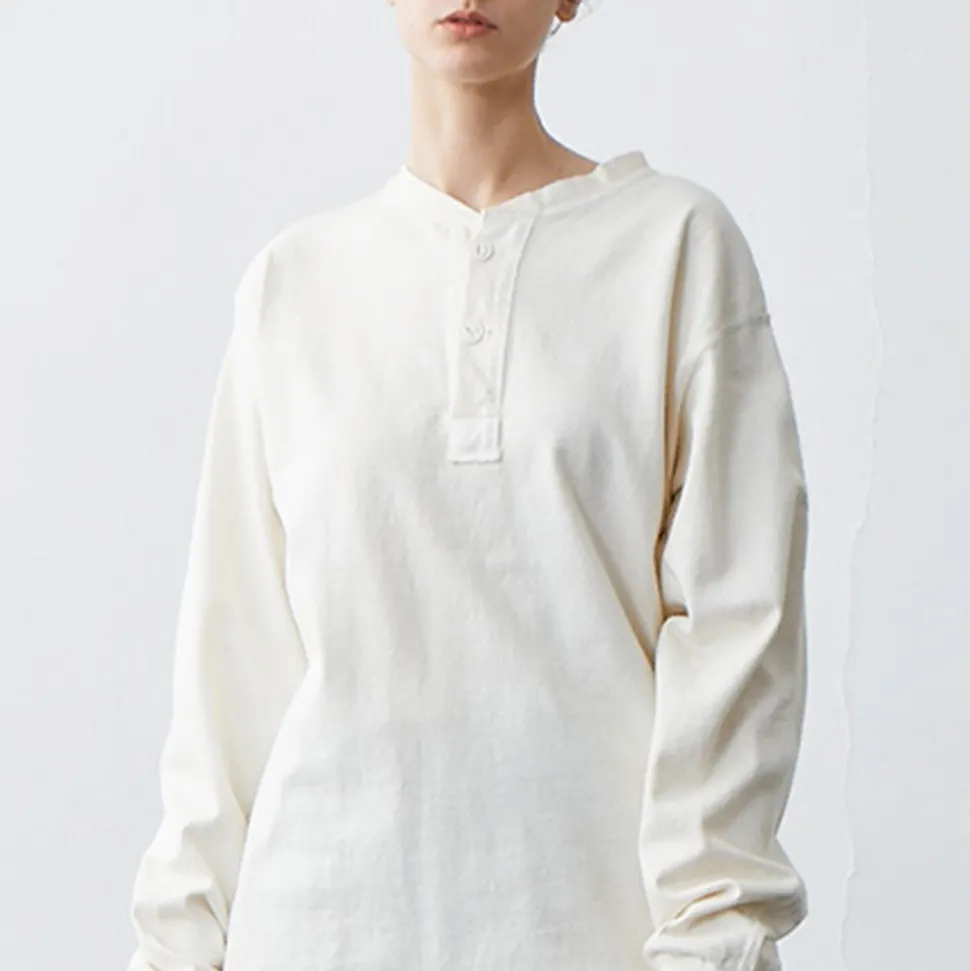 Good On - T-Shirt Heavy Henley - Blanc