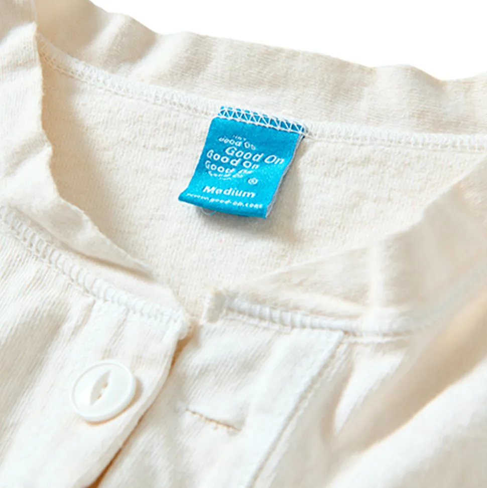Good On - T-Shirt Heavy Henley - Blanc