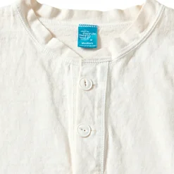 Good On - T-Shirt Heavy Henley - Blanc