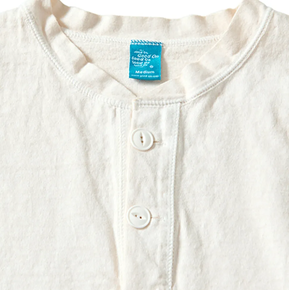 Good On - T-Shirt Heavy Henley - Blanc