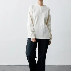 Good On - T-Shirt Heavy Henley - Blanc