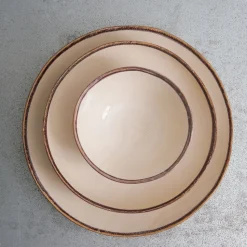 Grand plat en grès - Crème
