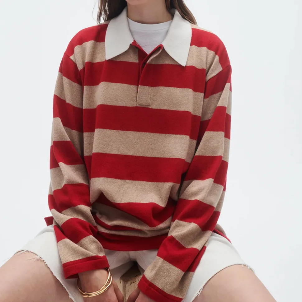 Guest In Residence - Pull Stripe Rugby - Dune & Rouge