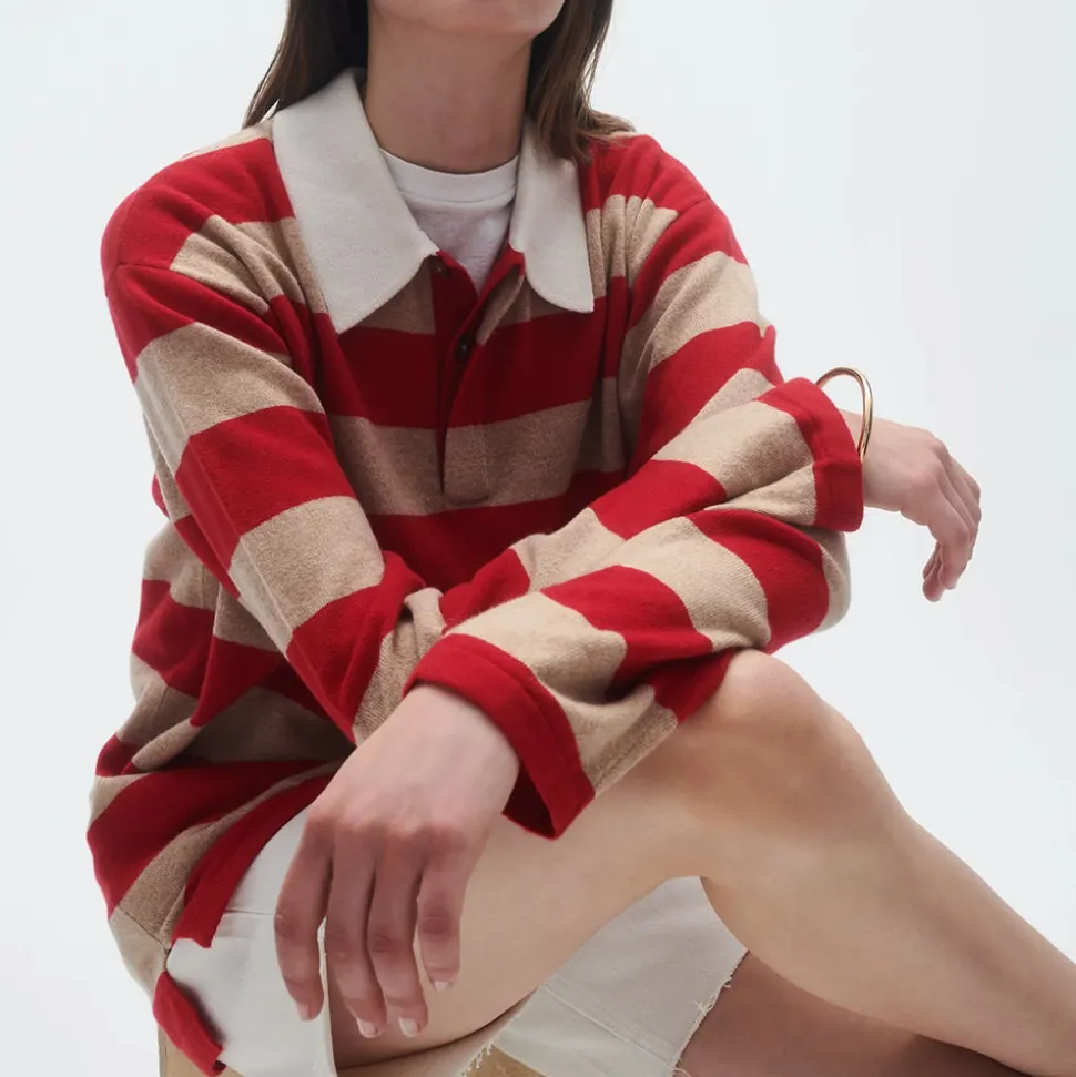 Guest In Residence - Pull Stripe Rugby - Dune & Rouge