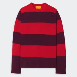 Guest In Residence - Pull Stripe Crew - Rouge & Prune