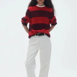 Guest In Residence - Pull Stripe Crew - Rouge & Prune