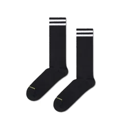 Happy Socks - Chaussettes Hautes Solid Sneaker - Noir