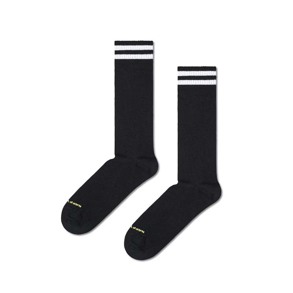 Happy Socks - Chaussettes Hautes Solid Sneaker - Noir