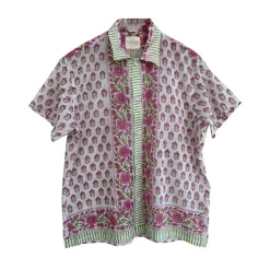 Harago - Chemise brodé Block - Blanc