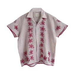Harago - Chemise brodé Floral - Blanc