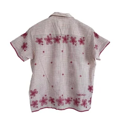 Harago - Chemise brodé Floral - Blanc