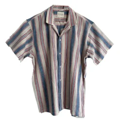 Harago - Chemise Ticking Rayures - Blanc