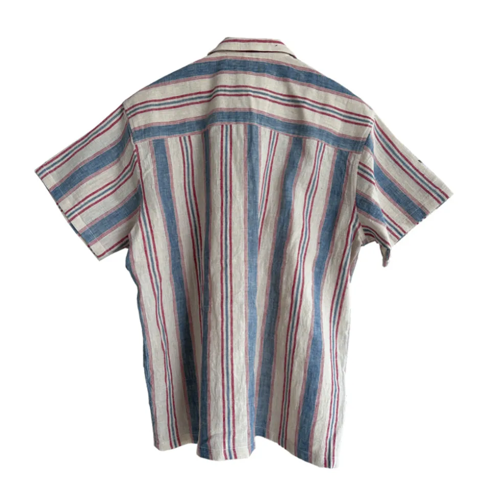 Harago - Chemise Ticking Rayures - Blanc