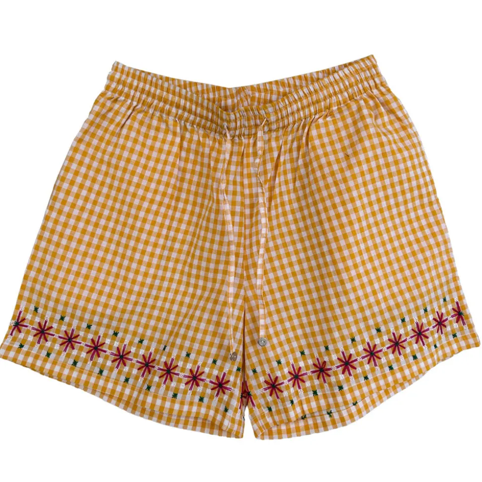 Harago - Short brodé - Jaune